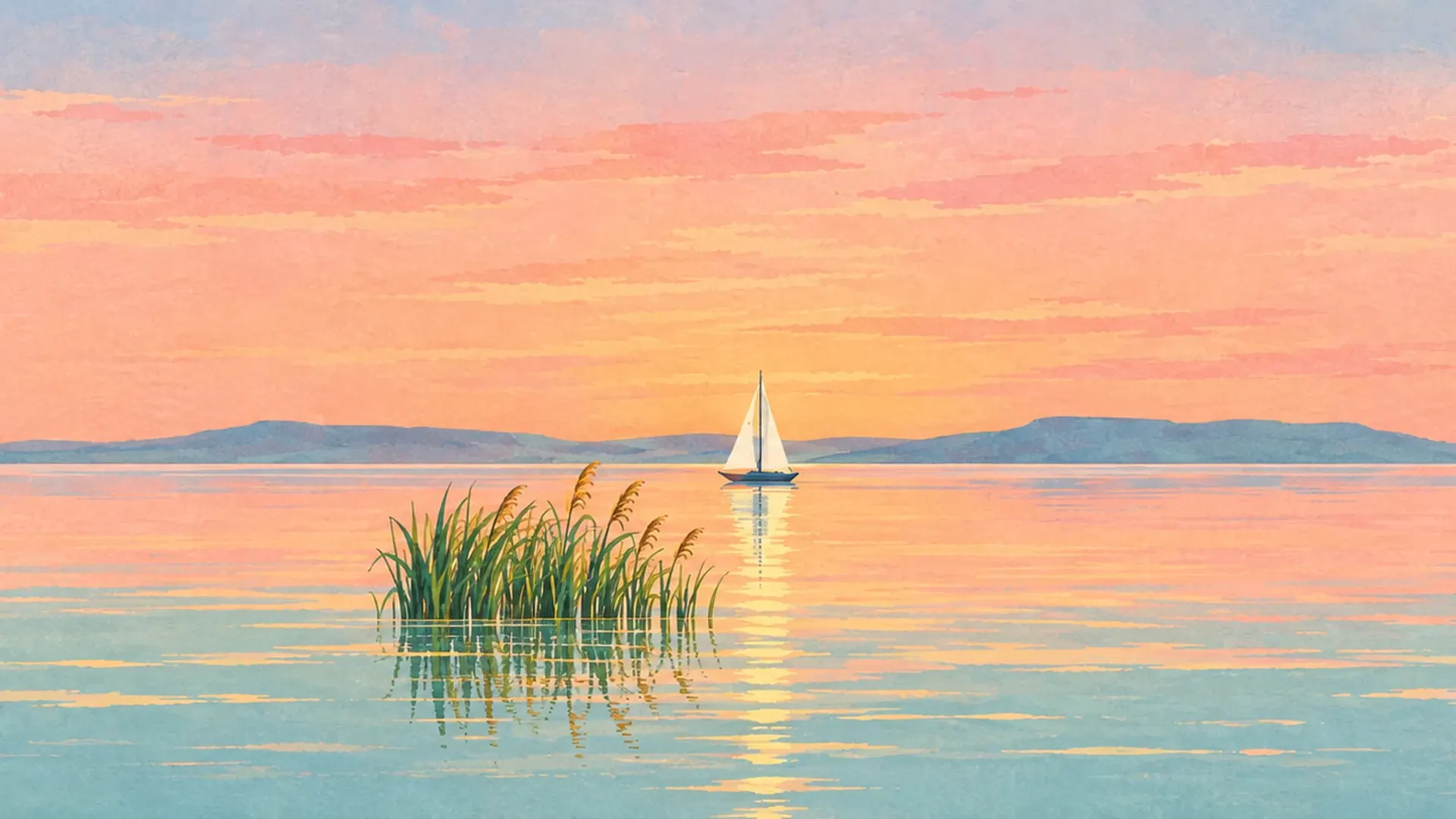 Calm horizon over Lake Balaton